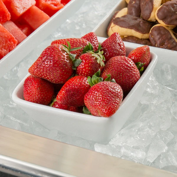 GET Enterprises G.E.T. Enterprises BSD01WW Bugambilia 11.8 Oz. Classic Textured Finish White Resin-Coated Aluminum Deep Square Bowl