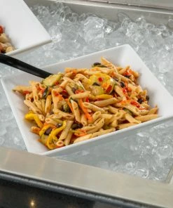 GET Enterprises G.E.T. Enterprises BSD13WW Bugambilia 1.9 Qt. Classic Textured Finish White Resin-Coated Aluminum Deep Square Bowl