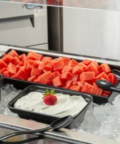 GET Enterprises G.E.T. Enterprises COMP09BB Bugambilia 2.1 Qt. Classic Textured Finish Black Resin-Coated Aluminum Straight-Sided Rectangular Salad Bowl