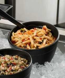 GET Enterprises G.E.T. Enterprises FRD23BB Bugambilia 2.5 Qt. Classic Textured Finish Black Resin-Coated Aluminum Miami Round Bowl