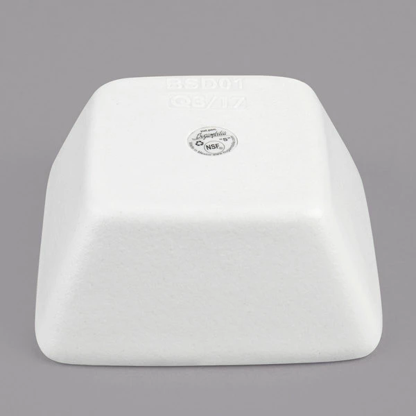 GET Enterprises G.E.T. Enterprises BSD01WW Bugambilia 11.8 Oz. Classic Textured Finish White Resin-Coated Aluminum Deep Square Bowl - Image 3