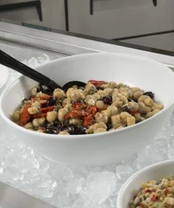 GET Enterprises G.E.T. Enterprises FRS44WW Bugambilia 3.7 Qt. Classic Textured Finish White Resin-Coated Aluminum Sphere Bowl