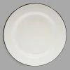 Tablecraft 80019 Enamelware 10" Black And White Plate