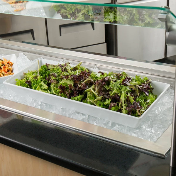 GET Enterprises G.E.T. Enterprises BUD14WW Bugambilia 25 9/16" X 10 3/8" Classic Textured Finish White Resin-Coated Aluminum Deep Rectangular Platter