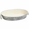 GET Enterprises GET GT-1210-GG/IV 11 3/4" X 8" Oval Galvanized Tray With Handles