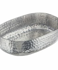 American Metalcraft ABHS69 48 Oz. Silver Hammered Aluminum Oval Serving Bowl