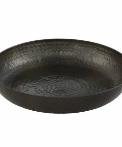 American Metalcraft ASEAB14 14" Round Black Hammered Aluminum Seafood Tray