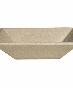 GET Enterprises G.E.T. Enterprises BSD12-MOD-S Bugambilia 25.3 Oz. Smooth MOD Finish Sand Granite Resin-Coated Aluminum Deep Square Display Bowl
