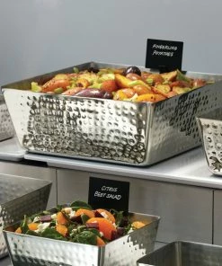 American Metalcraft SSQH117 254 Oz. Hammered Stainless Steel Square Bowl