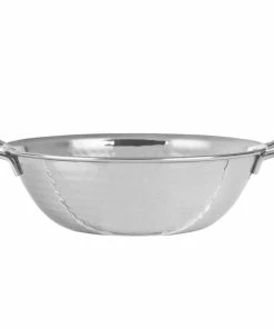 World Tableware 761704 Sonoran 32 Oz. Hammered Stainless Steel Balti Dish