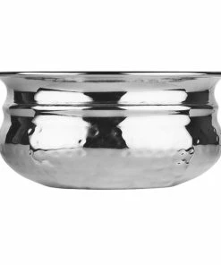 World Tableware PBB-5 Sonoran 14 Oz. Hammered Stainless Steel Pot Belly Bowl