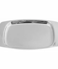 Walco O-U360 Soprano 9" X 5" Stainless Steel Rectangular Serving Tray - 10/Case