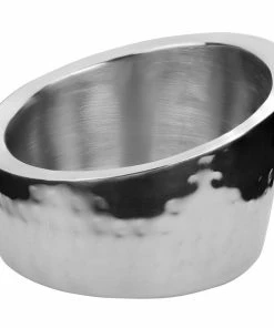 Walco VMA475 Ironstone 4 3/4" X 3 1/4" Stainless Steel Angled Bowl