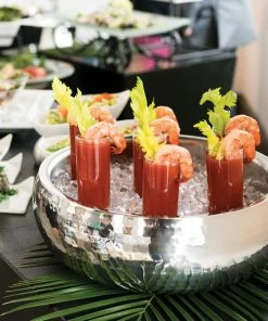 World Tableware 6709 Sonoran 150 Oz. Hammered Stainless Steel Double Wall Bowl