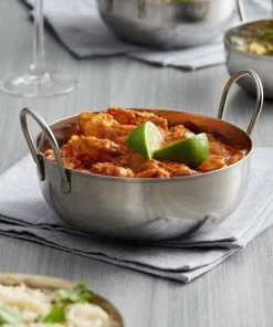 Vollrath 59747 41 Oz. Deep Stainless Steel Balti Dish - 6 1/4" X 2 1/2"