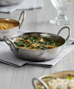 Vollrath 59749 18 Oz. Shallow Stainless Steel Balti Dish - 5 1/2" X 1 1/2"