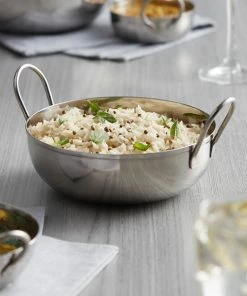 Vollrath 59751 40 Oz. Shallow Stainless Steel Balti Dish - 7" X 2 1/2"