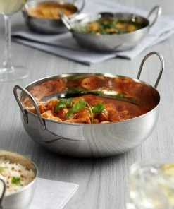 Vollrath 59752 65 Oz. Shallow Stainless Steel Balti Dish - 8 1/4" X 2 3/4"