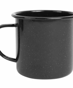 Crow Canyon Home K11BLA Stinson 12 Oz. Black Speckle Enamelware Mug