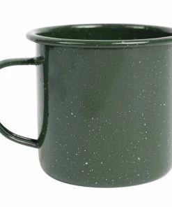 Crow Canyon Home K11GRN Stinson 12 Oz. Forest Green Speckle Enamelware Mug