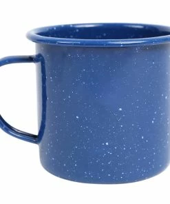 Crow Canyon Home K11MBU Stinson 12 Oz. Medium Blue Speckle Enamelware Mug