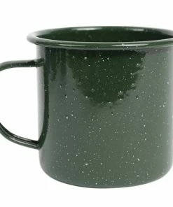 Crow Canyon Home K112GRN Stinson 16 Oz. Forest Green Speckle Enamelware Mug