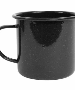 Crow Canyon Home K112BLA Stinson 16 Oz. Black Speckle Enamelware Mug