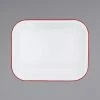 Crow Canyon Home V22RED Vintage 2 Qt. White Enamelware Roasting Pan With Red Rolled Rim