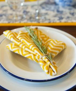 Crow Canyon Home V99BLU Vintage 8" White Wide Rim Enamelware Plate With Blue Rolled Rim