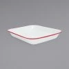 Crow Canyon Home V34RED Vintage 3 Qt. White Enamelware Roasting Pan With Red Rolled Rim