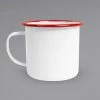 Crow Canyon Home V112RED Vintage 16 Oz. White Enamelware Mug With Red Rolled Rim