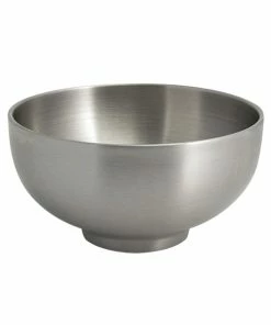 Front Of The House DBO165BSS22 Harmony 16 Oz. Brushed Stainless Steel Round Double Wall Bowl - 6/Case