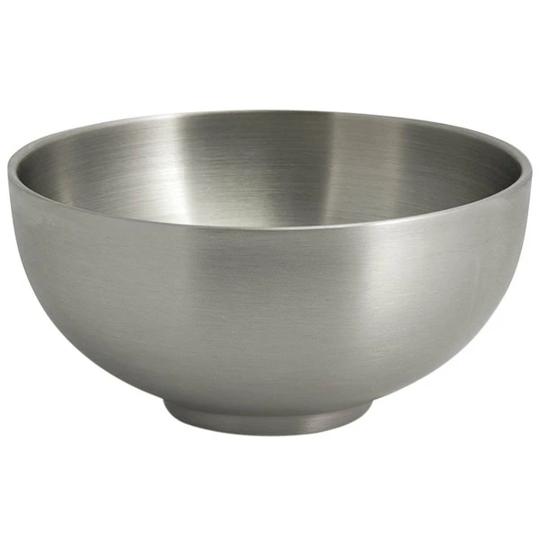 Front Of The House DBO167BSS22 Harmony 36 Oz. Brushed Stainless Steel Round Double Wall Bowl - 6/Case
