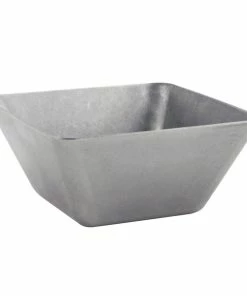 Front Of The House DBO158ANS23 Mod 13 Oz. Square Antique Finish Stainless Steel Bowl - 12/Case
