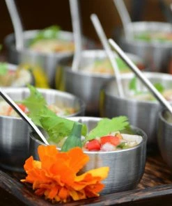 Front Of The House DBO068BSS22 Harmony 6 Oz. Brushed Stainless Steel Round Double Wall Bowl - 6/Case