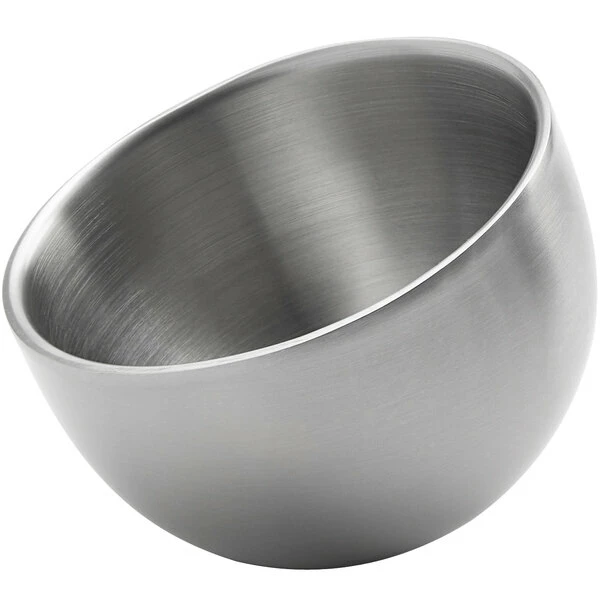 American Metalcraft DWSS5 5 Oz. Satin Finish Double Wall Stainless Steel Angled Insulated Mini Serving Bowl