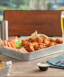 Tablecraft 10039 Lattice 12" X 9" Rectangular Stainless Steel Platter