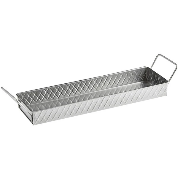 Tablecraft 10488 Lattice 14 1/2" X 4 1/4" Rectangular Stainless Steel Tray - Image 2