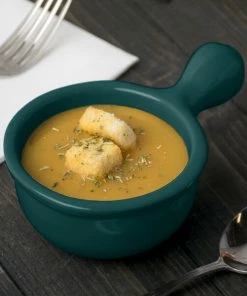 Tablecraft Professional Bakeware Tablecraft CW3370HGN 8 Oz. Hunter Green Cast Aluminum Soup Bowl With Handle