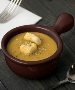 Tablecraft Professional Bakeware Tablecraft CW3370MIS 8 Oz. Midnight Speckle Cast Aluminum Soup Bowl With Handle