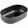 Tablecraft 10702 Crackle 64 Oz. Oval Black Aluminum Serving Bowl