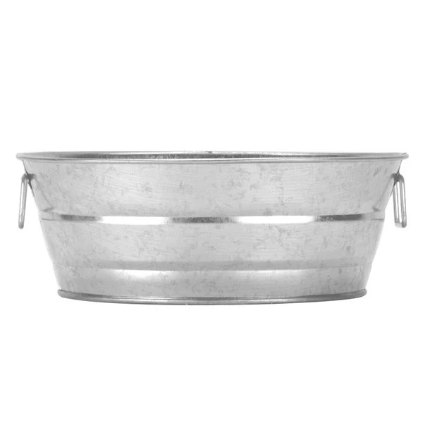 American Metalcraft MTUB83 8" X 3" Round Galvanized Metal Tub - Image 3