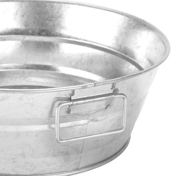 American Metalcraft MTUB83 8" X 3" Round Galvanized Metal Tub - Image 4