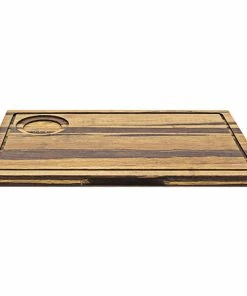 Front Of The House SPT052MUB21 14" X 9" Reversible Crushed Bamboo Serving Board With Hand Grips - 4/Case