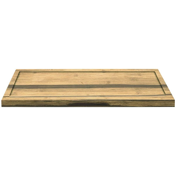Front Of The House SPT051MUB21 13" X 7" Reversible Crushed Bamboo Serving Board With Hand Grips - 4/Case - Image 2