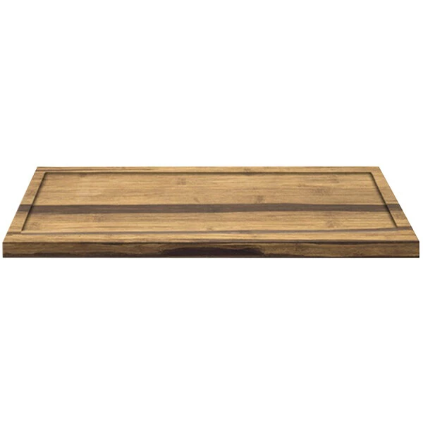 Front Of The House SPT052MUB21 14" X 9" Reversible Crushed Bamboo Serving Board With Hand Grips - 4/Case - Image 2