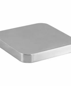 Front Of The House 4" Brushed Stainless Steel Square Plate - 12/Case