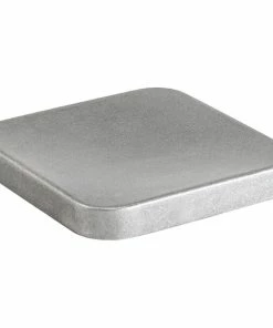 Front Of The House 4" Antique Brushed Stainless Steel Square Plate - 12/Case