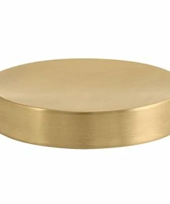 Front Of The House 4 1/4" Matte Brass Brushed Stainless Steel Round Plate - 12/Case