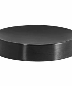 Front Of The House 4 1/4" Matte Black Brushed Stainless Steel Round Plate - 12/Case